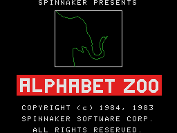 Alphabet Zoo title screen for Colecovision